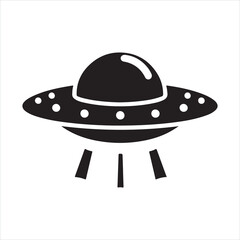 Ufo icon silhouette on white background
