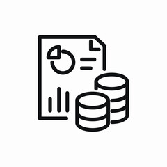 financial chart report money icon sign vector