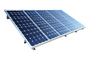 Monocrystalline solar panel, crystalclear cells, high efficiency,Isolated on transparent background