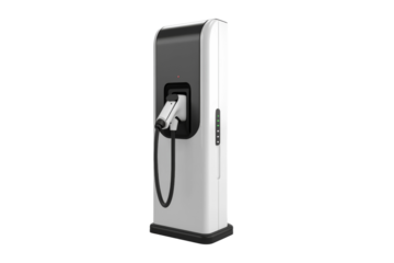 Highspeed EV charging station, advanced features, minimalistic design, ,Isolated on transparent background.