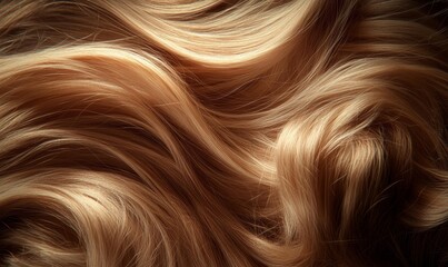 Closeup of wavy, blonde hair.