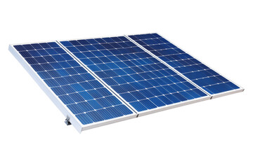 Polycrystalline solar panel, blue crystalline texture, ecofriendly technology,,Isolated on transparent background