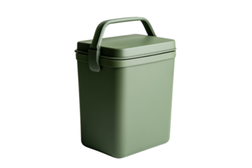 Portable composting bin with handle, lightweight and ecoconscious ,Isolated on transparent background
