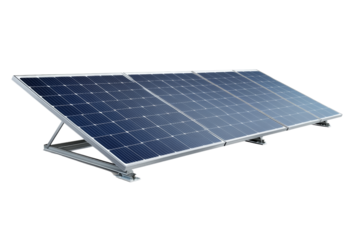 Hightech solar panel with reflectionfree glass, cuttingedge design,Isolated on transparent background.