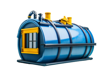 Rainwater harvesting system with overflow protection, sustainable and efficient, ,Isolated on transparent background