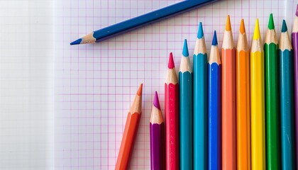 The image of multi-colored pencils on a white sheet symbolizes back to school
