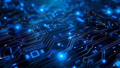 Fototapeta premium Circuit board futuristic background. 3d rendering, 3d illustration.