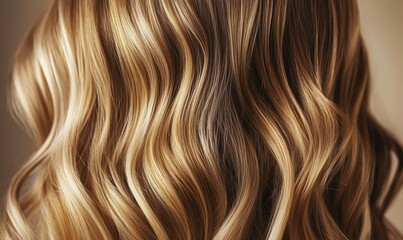 Fototapeta premium Close up of blonde and brown wavy hair.