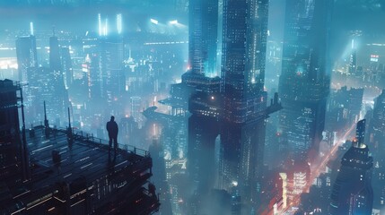 Obraz premium movie poster of Create a dystopian society where a rigid caste system dictates every aspect of life, from occupation to social interactions, against the backdrop of a crumbling metropolis.