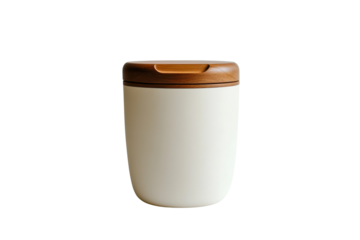 Small countertop composting bin, minimalist design, sustainable waste disposal,Isolated on transparent background