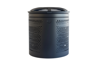 Ventilated composting bin, efficient air circulation, ecofriendly waste management, on solid white background, single object.,,Isolated on transparent background