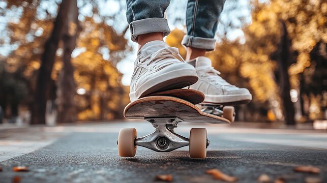 youthful teen boy skateboarding and performing tricks with energy and agility, enjoying an outdoor urban adventure that captures the excitement and thrill of street skateboarding