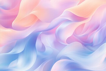 Fototapeta premium Soft Abstract Feathery Wave Shapes in Pastel Colors with Gradient Effect for a Calming Design