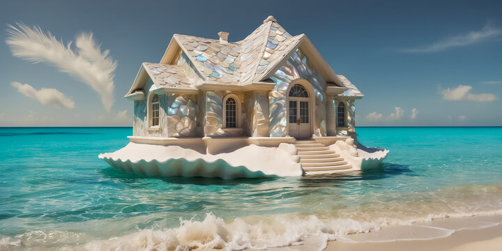 Beautiful fantastic shell house on the sea