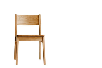 Fototapeta premium Minimalist sustainable wooden chair, ecofriendly materials, modern design ,Isolated on transparent background.