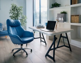 Fototapeta premium Modernes Homeoffice-Setup für Remote-Arbeit