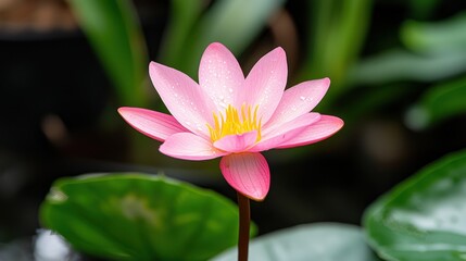 Obraz premium Beautiful Pink Lotus Flower in Fresh Water Garden