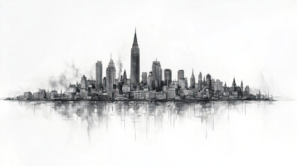 Obraz premium St. Johns, Canada, black and white pen pencil hand-drawn effect drawing illustration for travel poster, card, wallpaper, backdrop or banner. Modern, clear, artistic and simple