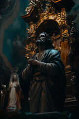 Fototapeta premium catholicism Jesus statue in church
