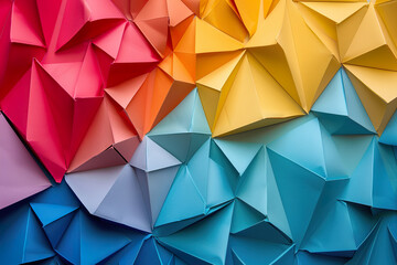 Fototapeta premium A colorful paper flower arrangement with a variety of colors, generative ai image.,