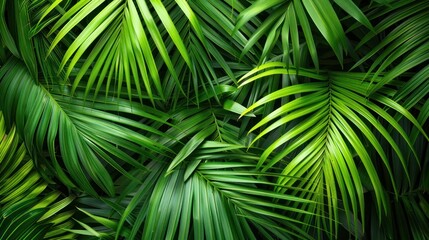 Green Palm Leaves Close Up