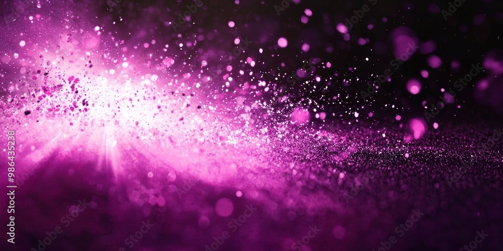 Poster mesmerizing display of vibrant pink particles bursts forth from a glowing core, creating waves of et