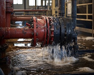 Chaos Unleashed: Fire Pump Test Accident Results in Burst Pipes, Industrial Damage, and Flooding without Personnel