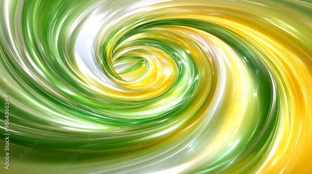 Poster a colorful swirl of green and yellow hues creating an abstract pattern that evokes motion and fluidi