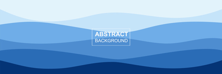 Blue sea waves layered abstract illustration background. Sea beach style template design