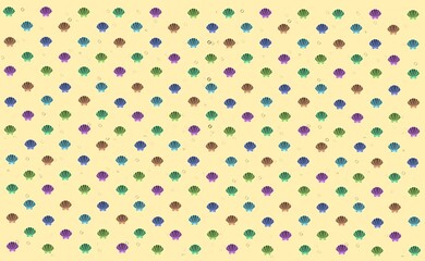 seamless pattern, seamless pattern with seashell, yellow background, yellow, yellow background with shellfish and bubbles, shellfish, holiday, colorful, wallpaper, fabric, wrapping, bubble