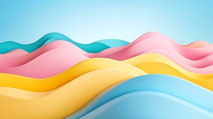 Fototapeta premium Abstract Colorful Wavy Hills Background