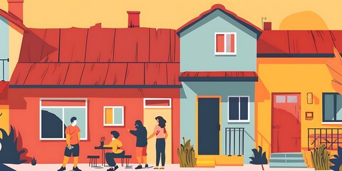 People Wearing Masks Outside Buildings