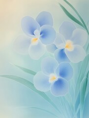 Fototapeta premium Close-up X-ray of Cloisonné Handicrafts with Purple Irises, Decorative Art Generative AI