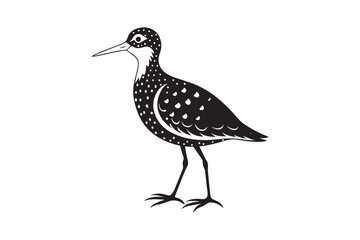 Sandpiper silhouette vector illustration, Sandpiper silhouette vector, Sandpiper silhouette PNG.