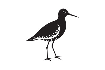 Sandpiper silhouette vector illustration, Sandpiper silhouette vector, Sandpiper silhouette PNG.