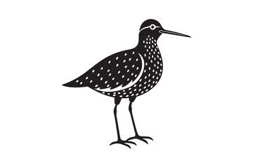 Sandpiper silhouette vector illustration, Sandpiper silhouette vector, Sandpiper silhouette PNG.