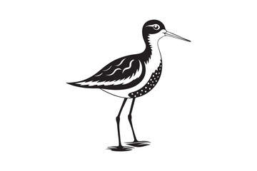 Sandpiper silhouette vector illustration, Sandpiper silhouette vector, Sandpiper silhouette PNG.