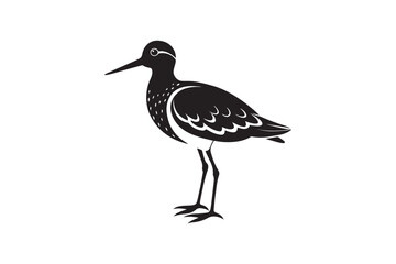 Obraz premium Sandpiper silhouette vector illustration, Sandpiper silhouette vector, Sandpiper silhouette PNG.