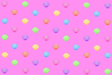 Pink pattern,  seamless pattern, seamless pattern with seashell, pink background, pink, pink background with shellfish, shellfish, shell, scallop, colorful, wallpaper, fabric, paper, wrapping