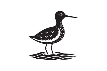 Sandpiper silhouette vector illustration, Sandpiper silhouette vector, Sandpiper silhouette PNG.