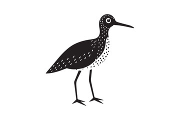 Sandpiper silhouette vector illustration, Sandpiper silhouette vector, Sandpiper silhouette PNG.
