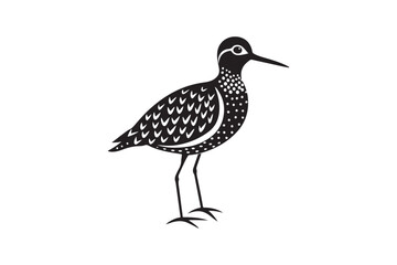 Sandpiper silhouette vector illustration, Sandpiper silhouette vector, Sandpiper silhouette PNG.