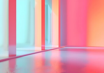 Abstract Neon Pink Blue Gradient Room Background
