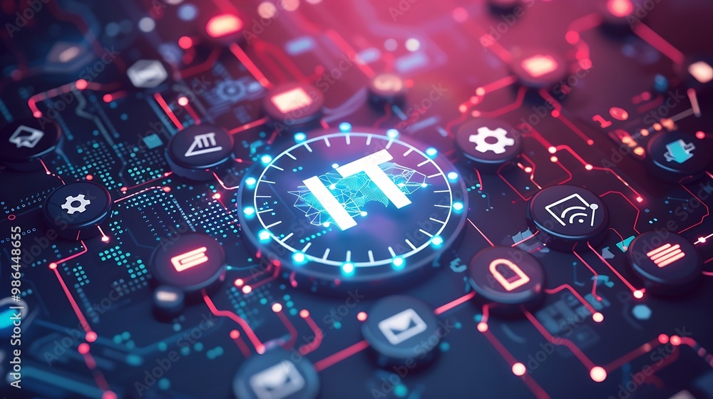 Poster internet of things technology concept. global network connection.