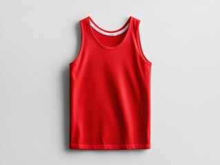 Red Sleeveless T Shirt Mockup on White Background