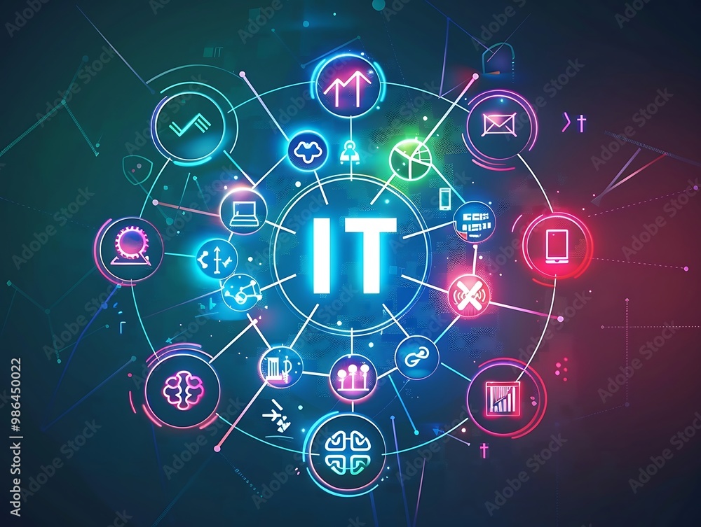 Poster internet of things technology concept. global network connection.