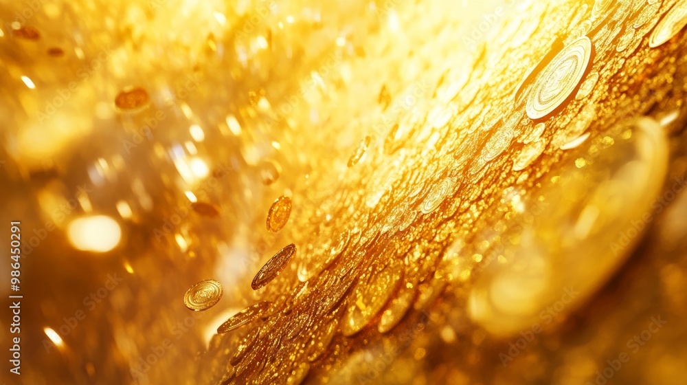 Poster abstract background of gold coins for financial or wealth concepts generative ai