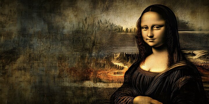 Mona Lisa Portrait in Sepia Tone