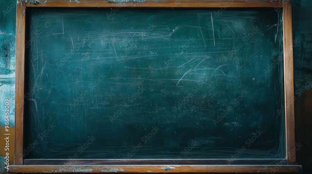 Poster blackboard with mathematical equations and diagrams for educational use generative ai
