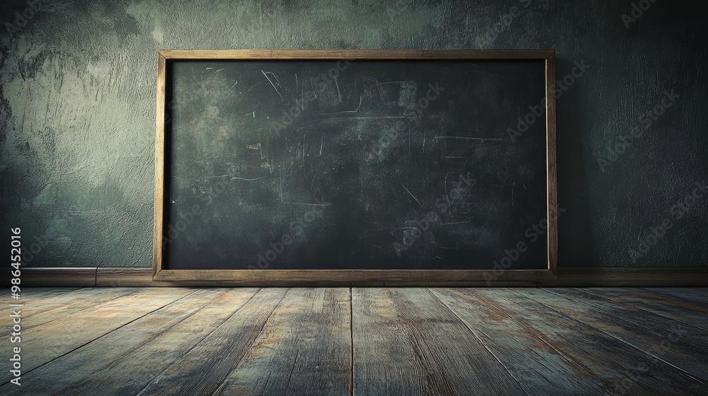 Poster blackboard with mathematical equations and diagrams for educational use generative ai